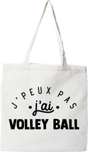 Tote bag coton recyclé j'peux pas j'ai volley ball 2