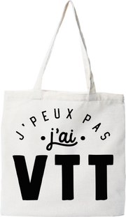 Tote bag coton recyclé j'peux pas j'ai vtt 2
