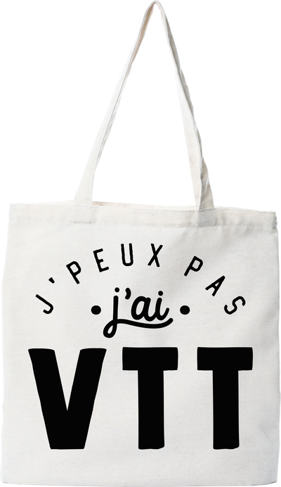 Tote bag coton recyclé j'peux pas j'ai vtt 2