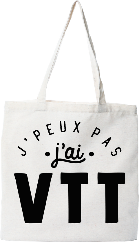 Tote bag coton recyclé j'peux pas j'ai vtt 2