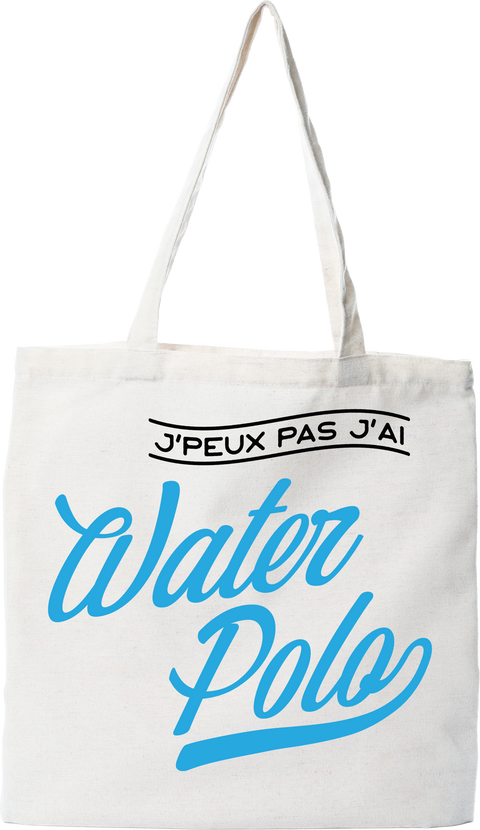 Tote bag coton recyclé j'peux pas j'ai water polo