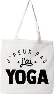 Tote bag coton recyclé j'peux pas j'ai yoga 3