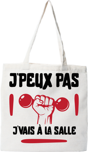 Tote bag coton recyclé j'peux pas j'vais à la salle