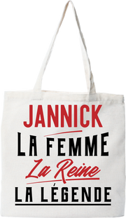 Tote bag coton recyclé jannick la femme la reine la légende