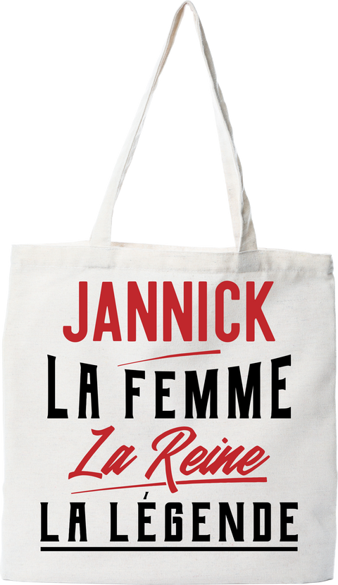 Tote bag coton recyclé jannick la femme la reine la légende