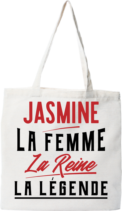 Tote bag coton recyclé jasmine la femme la reine la légende