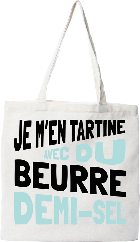 Tote bag coton recyclé je m'en tartine