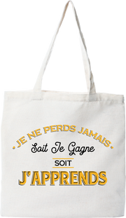 Tote bag coton recyclé je ne perds jamais !