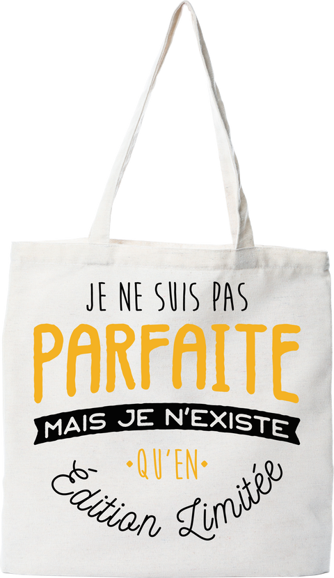 Tote bag coton recyclé je ne suis pas parfaite