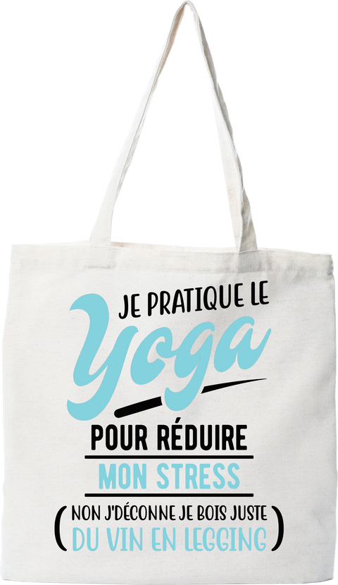 Tote bag coton recyclé je pratique le yoga