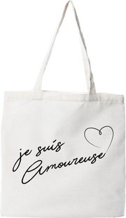 Tote bag coton recyclé je suis amoureuse