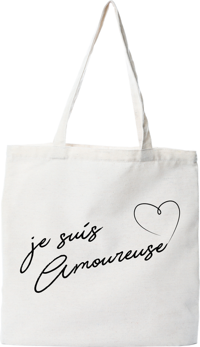 Tote bag coton recyclé je suis amoureuse