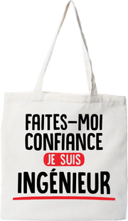 Tote bag coton recyclé je suis ingénieur
