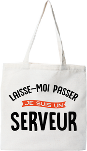 Tote bag coton recyclé je suis serveur