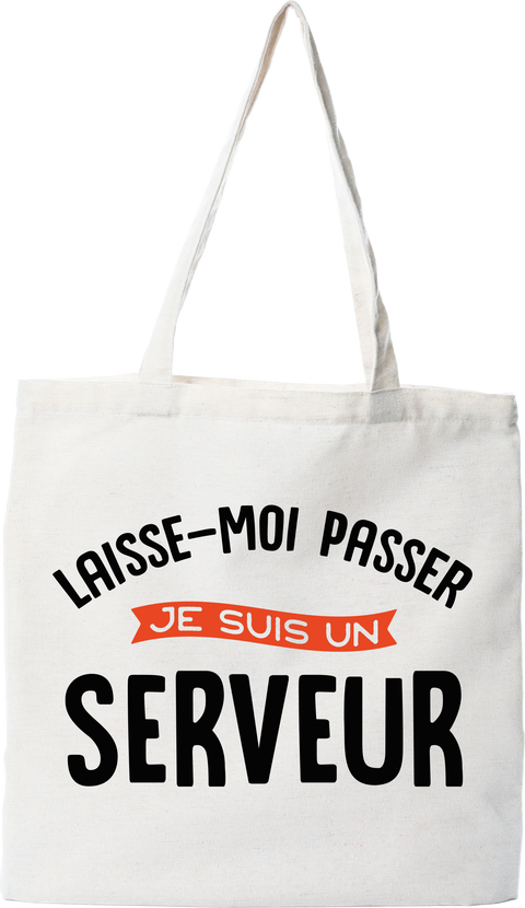 Tote bag coton recyclé je suis serveur