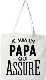 Tote bag coton recyclé je suis un papa qui assure
