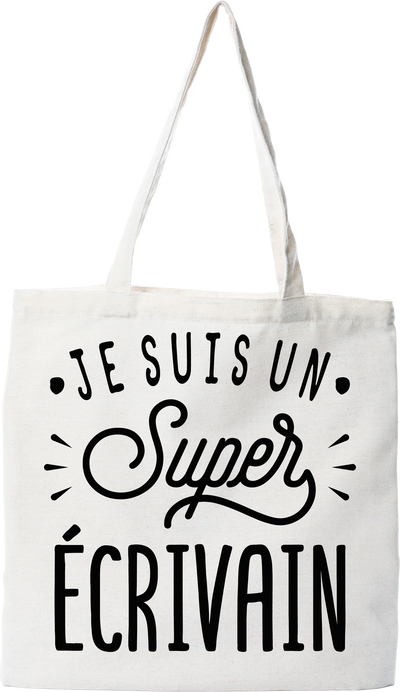 Tote bag coton recyclé je suis un super écrivain