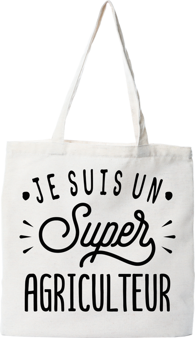 Tote bag coton recyclé je suis un super agriculteur