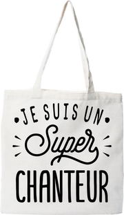 Tote bag coton recyclé je suis un super chanteur