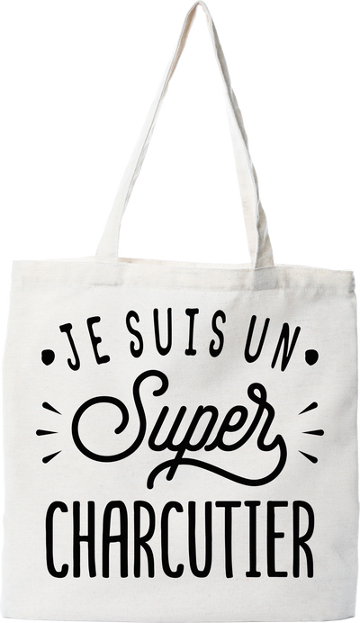 Tote bag coton recyclé je suis un super charcutier