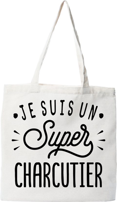 Tote bag coton recyclé je suis un super charcutier