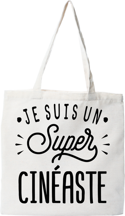 Tote bag coton recyclé je suis un super cinéaste