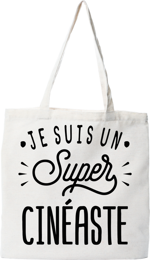 Tote bag coton recyclé je suis un super cinéaste