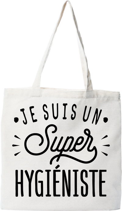 Tote bag coton recyclé je suis un super hygiéniste