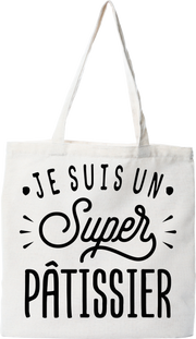 Tote bag coton recyclé je suis un super pâtissier