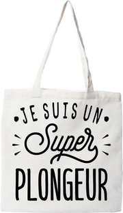 Tote bag coton recyclé je suis un super plongeur