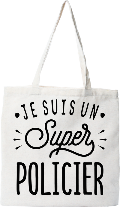 Tote bag coton recyclé je suis un super policier