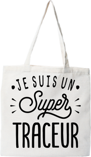 Tote bag coton recyclé je suis un super traceur