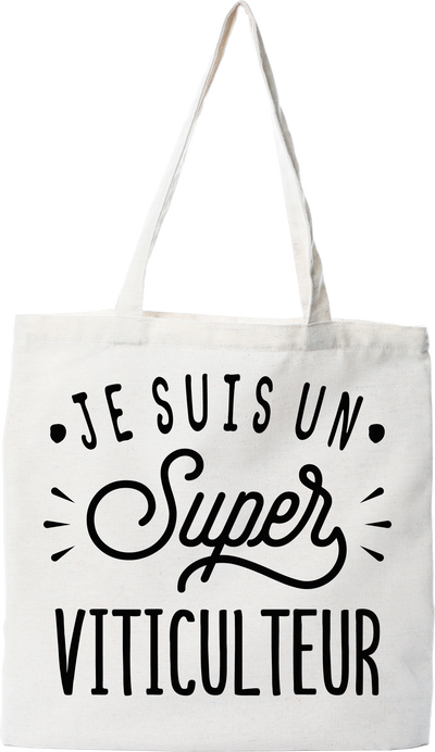 Tote bag coton recyclé je suis un super viticulteur