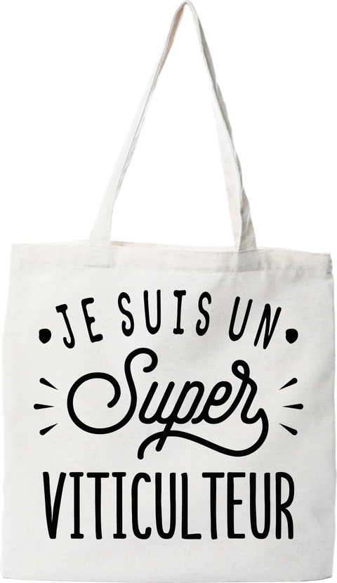 Tote bag coton recyclé je suis un super viticulteur