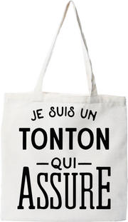 Tote bag coton recyclé je suis un tonton qui assure