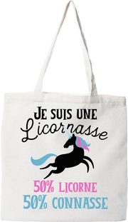 Tote bag coton recyclé je suis une licornasse