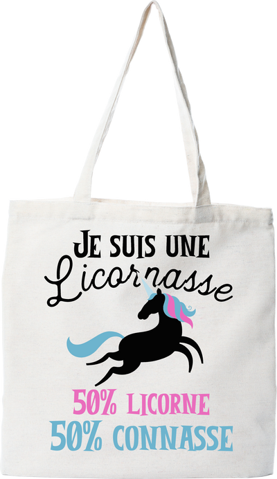 Tote bag coton recyclé je suis une licornasse