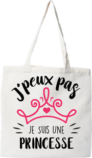 Tote bag coton recyclé je suis une princesse