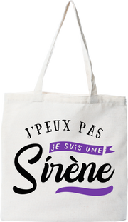 Tote bag coton recyclé je suis une sirène