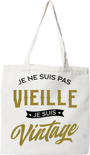 Tote bag coton recyclé je suis vintage