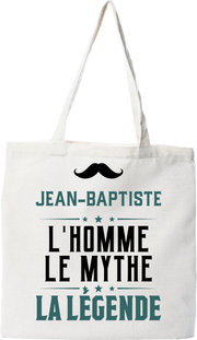 Tote bag coton recyclé jean-baptiste l'homme le mythe la légende