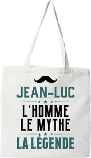 Tote bag coton recyclé jean-luc l'homme le mythe la légende