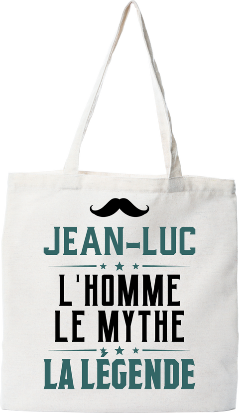 Tote bag coton recyclé jean-luc l'homme le mythe la légende