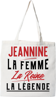 Tote bag coton recyclé jeannine la femme la reine la légende