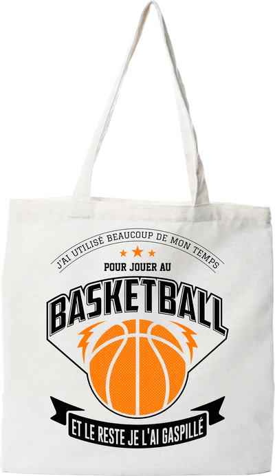 Tote bag coton recyclé jouer au basketball