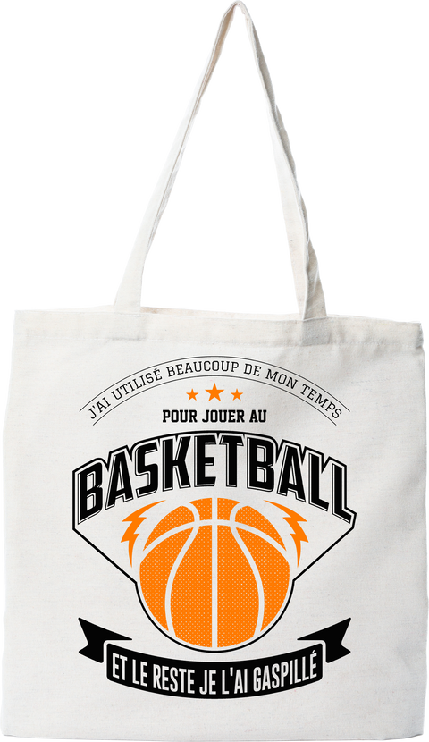 Tote bag coton recyclé jouer au basketball