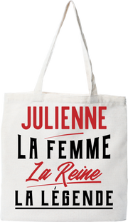 Tote bag coton recyclé julienne la femme la reine la légende