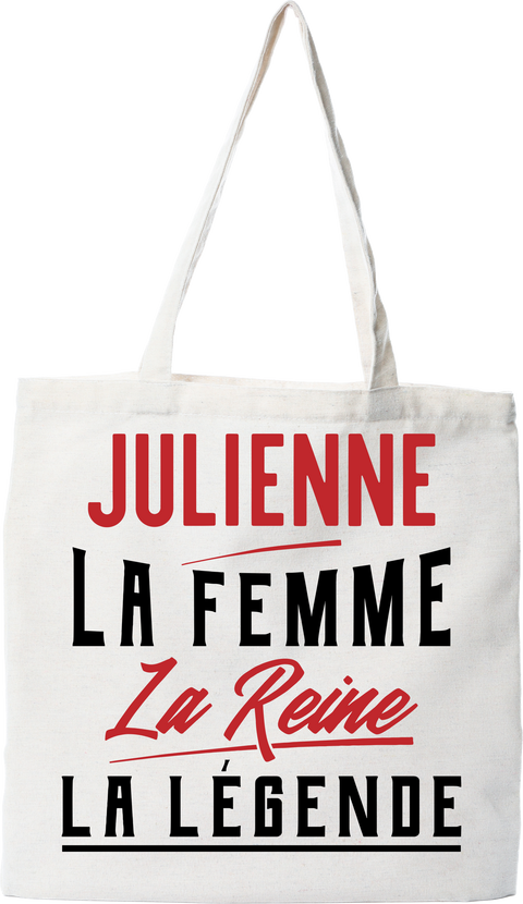 Tote bag coton recyclé julienne la femme la reine la légende