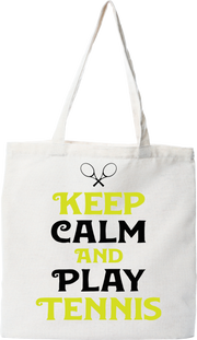 Tote bag coton recyclé keep calm and play tennis