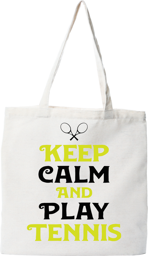 Tote bag coton recyclé keep calm and play tennis